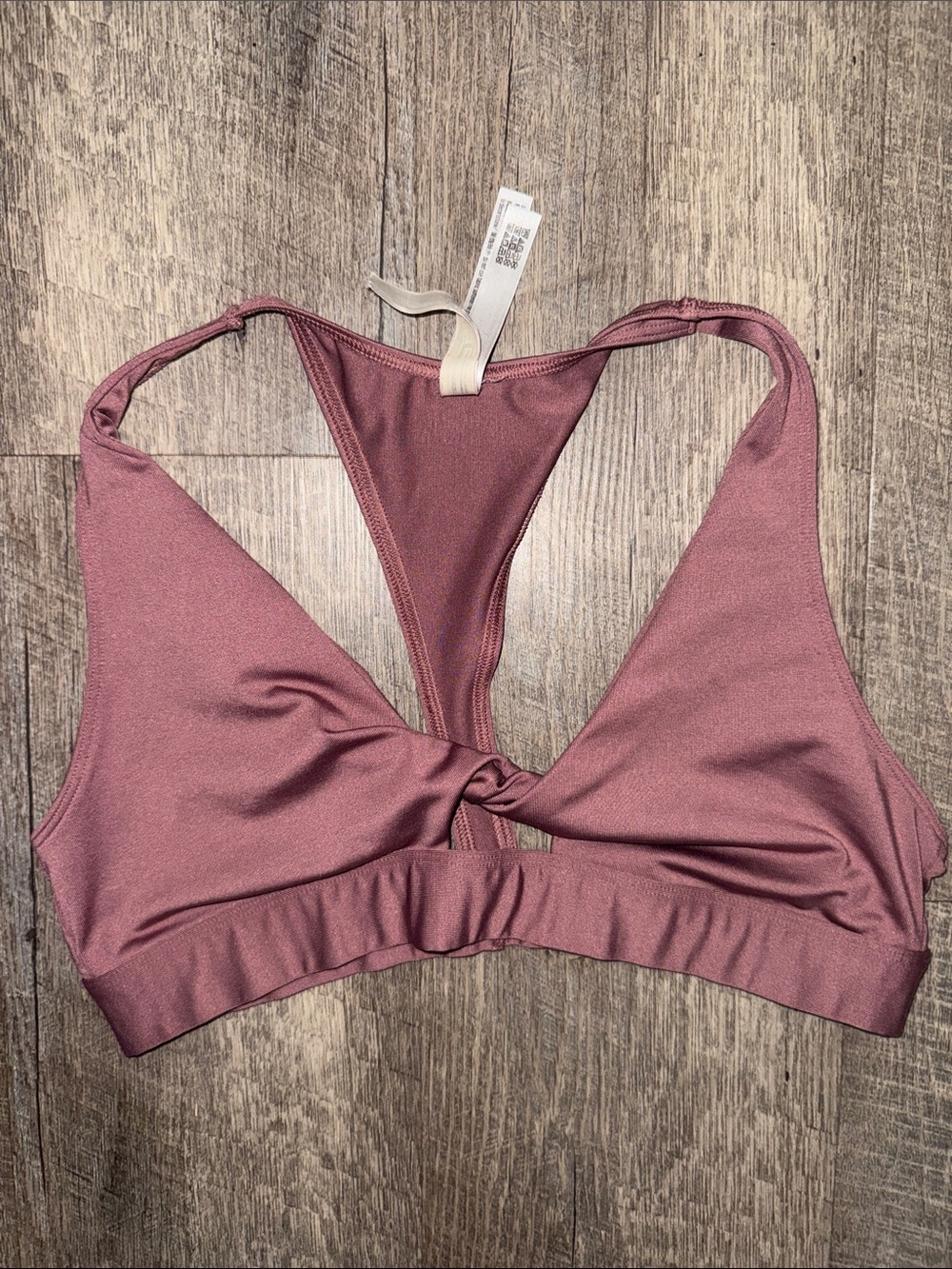 Women’s Twist-Front Swim Top and Sports Bra in Mauve Pink